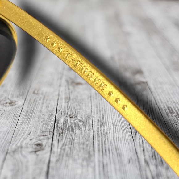 Vtg Safilo x T-Force Gold Oval Glasses Eyeglasses Frames Only Avant Garde Italy - Picture 7 of 9